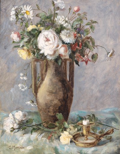 Blumenstück mit Kerzenhalter von Charles Monginot